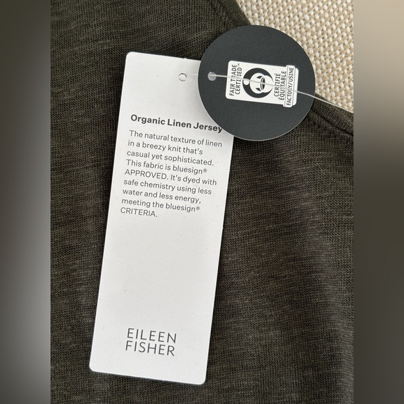 Eileen Fisher Basic Tank NWT Seaweed Organic Linen Jersey M - Picture 7 of 7
